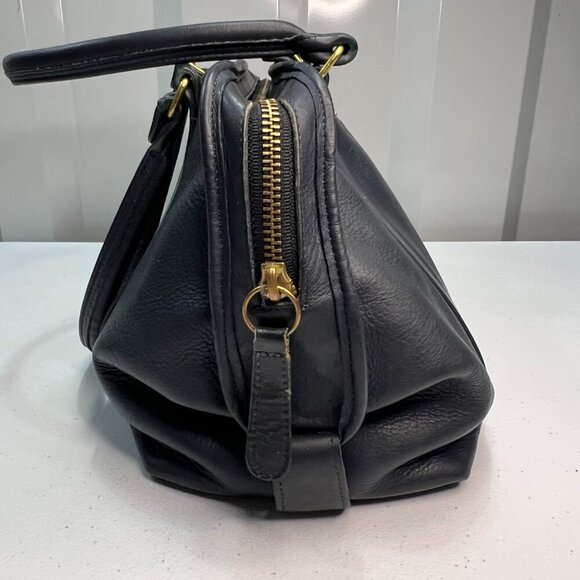 Coach Vintage Madison Top Handle Satchel Doctor Bag Navy Blue Made USA Classic - Picture 5 of 14